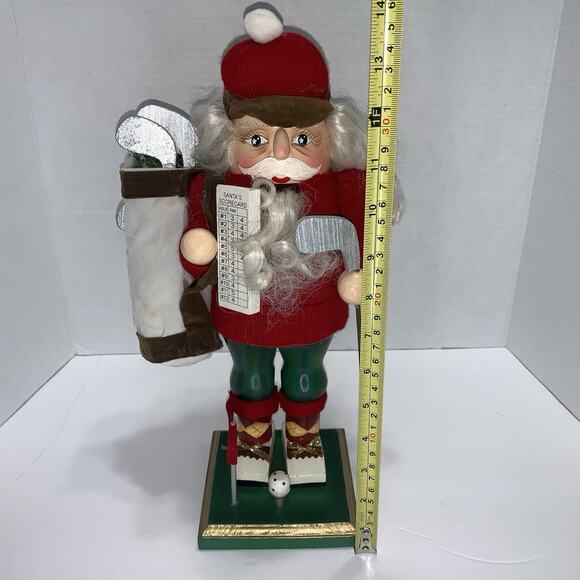 Vintage Rare Nutcracker Golfer Santa Carrying Bag & Club - Picture 15 of 16